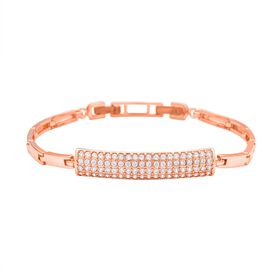 Weißes Zirkonia-Armband, ca. 19 cm, Roséfarben