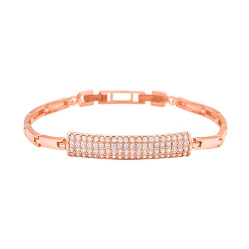 Weißes Zirkonia-Armband, ca. 19 cm, Roséfarben image number 0