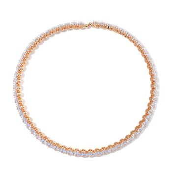 Wei&szlig;er Zirkonia Schmuckset Nickelfreies Messing Gelb vergoldet