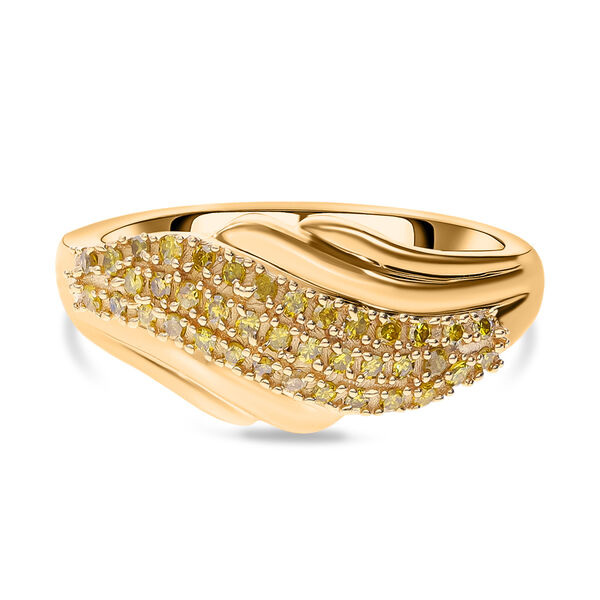 Gelber Diamant-Ring, 925 Silber Gelbgold Vermeil - 0,25 ct. image number 0
