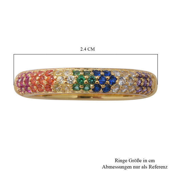 LUSTRO STELLA - Mehrfarbiger Zirkonia Ring 925 Silber vergoldet  ca. 0,69 ct image number 5