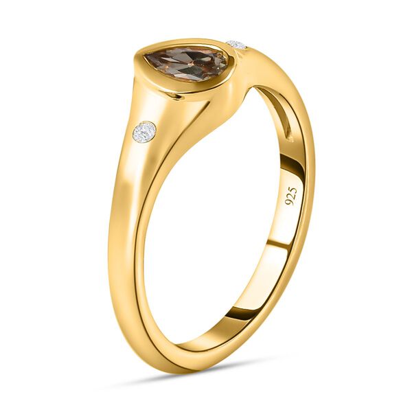 AAA Turkizit Ring, 925 Silber vergoldet, ca. 0.47 ct image number 5