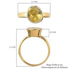 Handgearbeiteter Polki Gelber Diamant Fancy Solitär Ring 925 Silber 585 Vergoldet image number 5