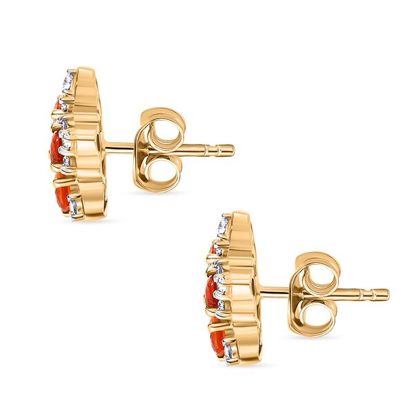 D'Joy AAA Blaze Feueropal und Zirkon Ohrringe und Anh&auml;nger mit 50cm Kette image number 11