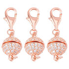 3er Set Weißer Zirkonia Magnetschließe 925 Silber rosévergoldet