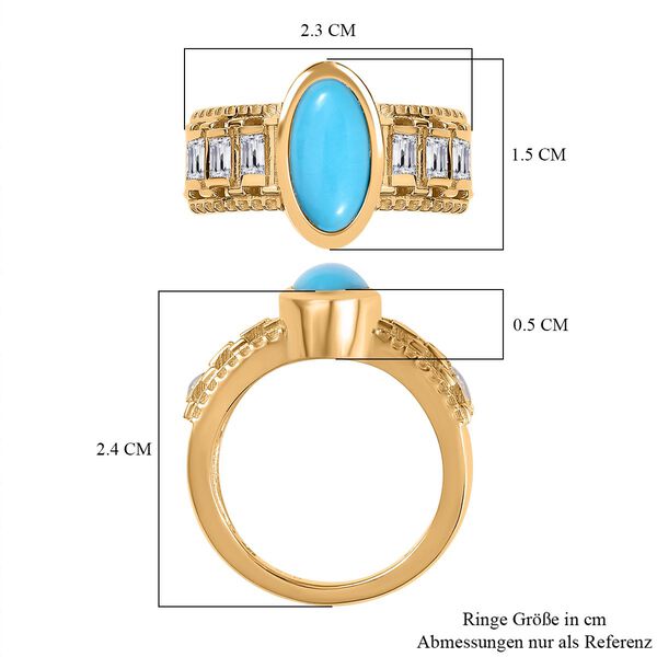 AA Sleeping Beauty T&uuml;rkis und Zirkon Ring- 2,82 ct. image number 7