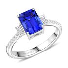 Rhapsody AAAA Tansanit, Weißer Diamant Ring 950 Platin (Größe 18.00) ca. 2,05 ct