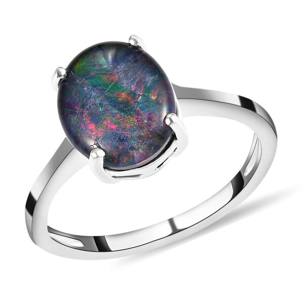 Boulder Opal Triplett-Ring, 925 Silber  ca. 1,77 ct image number 6