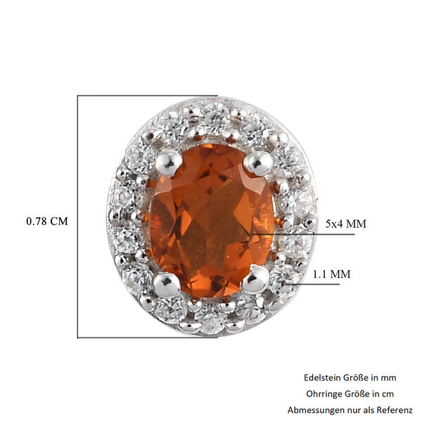 Madira Citrin und Zirkon Ohrstecker 925 Silber platiniert 0,85 Ct image number 5