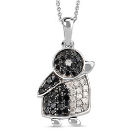 GP Italian Garden Kollektion - Weißer und schwarzer Diamant und blauer Saphir-Anhänger mit 50 Kette - 0,54 ct.