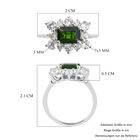 natürlicher Chromdiopsid und Zirkon Ring 925 Silber platiniert  ca. 2,34 ct image number 5