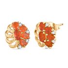 AAAA Blaze-Feueropal Ohrringe 925 Silber 750 Gelbgold Vermeil ca. 1,40 ct.