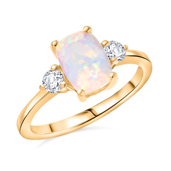 D'Joy AA natürliches, äthiopisches Welo Opal und Zirkon Schmuckset, 925 Silber vergoldet - 2,13 ct. image number 4