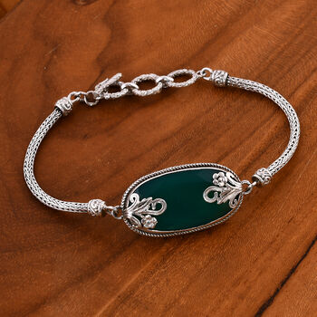 Royal Bali Kollektion- Verde Onyx Armband, 19cm - 20,96 ct.