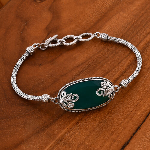Verde Onyx Armband ca. 19 cm 925 Silber ca. 20,96 ct. image number 1