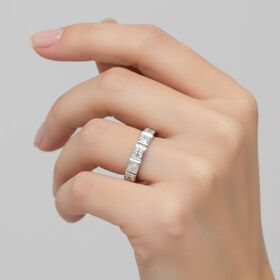 Lustro Stella Weißer Zirkonia Ring 925 Silber rhodiniert (Größe 17.00)