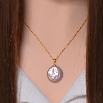 19-21mm lila Keshi Perle-Anh&auml;nger mit 45cm Kette - 19 ct.