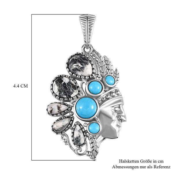 Wei&szlig;er B&uuml;ffel und Sleeping Beauty T&uuml;rkis-Anh&auml;nger - 4,72 ct. image number 6