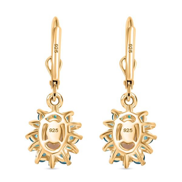 AA Natürliche, äthiopische Welo Opal, Neon Apatit und Moissanit Ohrringe - 1,61 ct. image number 5