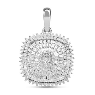 Weißer Diamant Anhänger, 925 Silber platiniert, ca. 1.00 ct