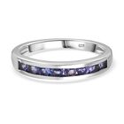 Tansanit Ring 925 Silber platiniert (Gr&ouml;&szlig;e 17.00) ca. 0,58 ct