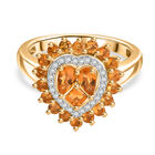 D joy Blaze Feueropal Ring 925 Silber 750 Gelbgold Vermeil (Größe 17.00) ca. 1,10 ct