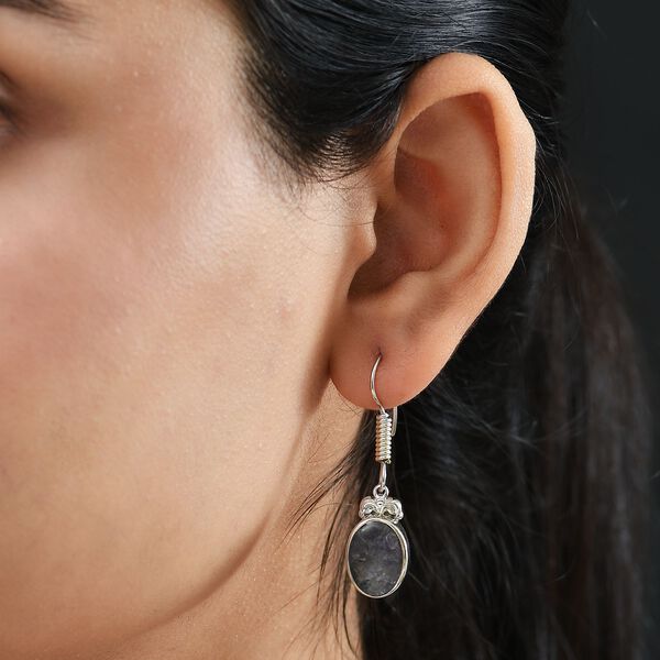 Tansanit-Matrix Ohrringe 950 Kupfer ca. 5.02 ct image number 3