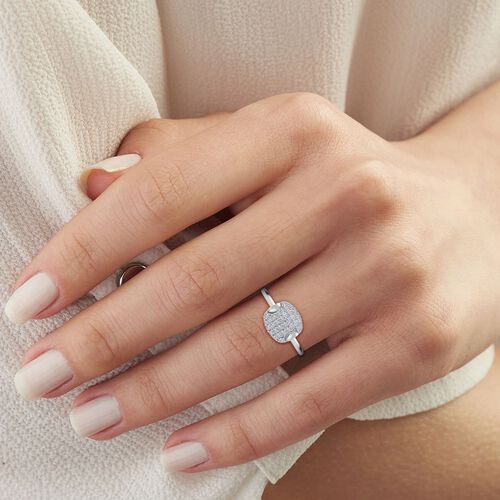 Lab Grown Diamant SI Ring 925 Silber rhodiniert (Größe 18.00) ca. 0,51 ct image number 1