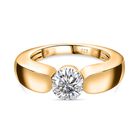 Moissanit Ringe 925 Silber Gelbgold Vermeil (Größe 16.00) ca. 0,94 ct