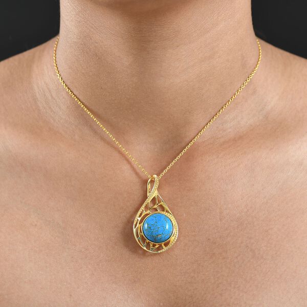 Blaues T&uuml;rkis Schmuckset ca. 50 cm ca. 14.00 ct image number 3