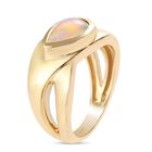 Natürlicher Äthiopischer Opal Solitär Ring 925 Silber 585 Vergoldet image number 4