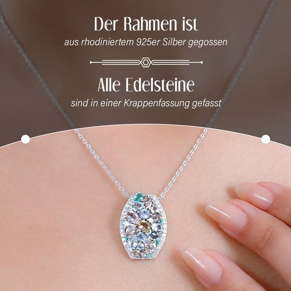 Multi-Edelstein Anhänger mit 50cm Kette - 4,34 ct. image number 3