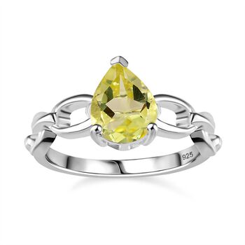 Ouro Verde-Quarz Ring 925 Silber (Gr&ouml;&szlig;e 20.00) ca. 1,75 ct