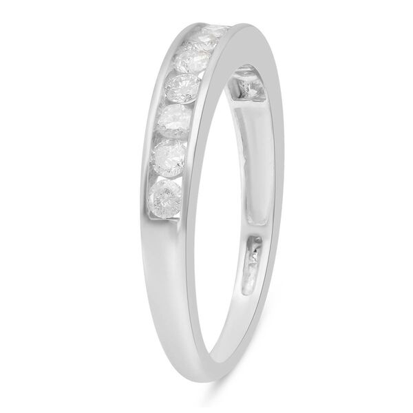 Diamant Half Eternity-Ring, SGL zertifiziert I2-I3 G-H, 375 Wei&szlig;gold  ca. 0,50 ct image number 4