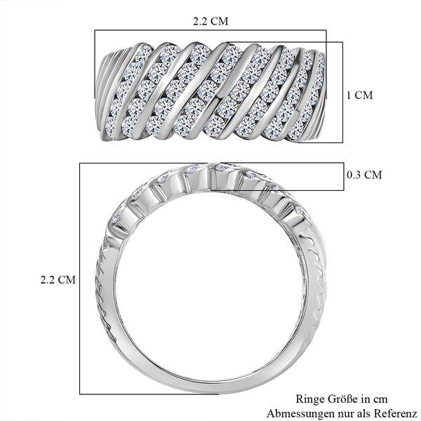 LUXURIANT SGL zertifizierter VS-EF Labor Diamant Ring, 925 Silber rhodiniert - 1 ct. image number 7