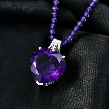 D'Joy AA Afrikanischer Amethyst Schmuckset ca. 50 cm 925 Silber rhodiniert ca. 58.32 ct