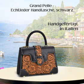Grand Pelle  - Echtleder Handtasche, schwarz