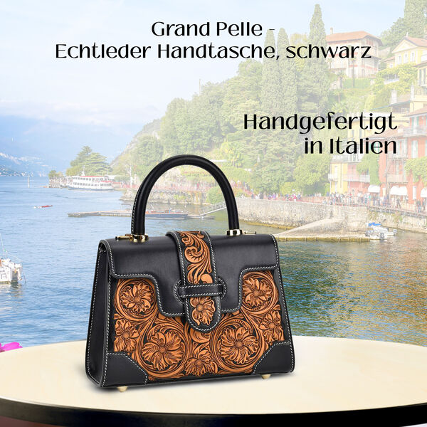Grand Pelle  - Echtleder Handtasche, schwarz image number 2
