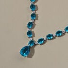 Capri-Blau Triplett Quarz-Halskette in 925 Silber image number 2