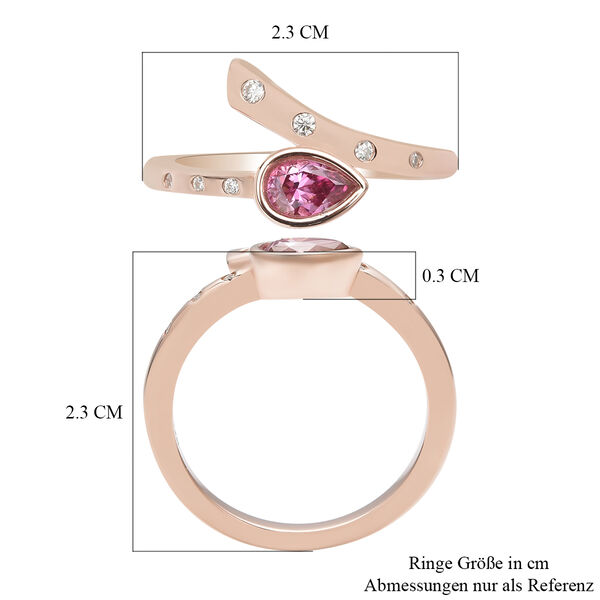 Rosa und wei&szlig;er Moissanit-Ring - 0,45 ct. image number 7