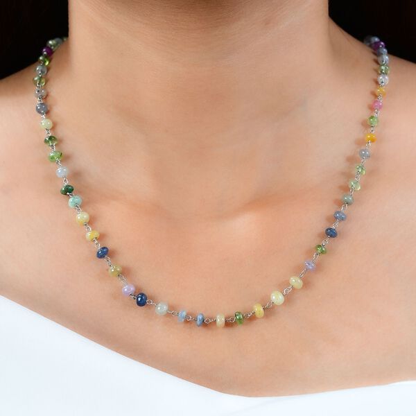 Bouquet mehrfarbige Saphir-Halskette image number 3