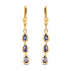 Tansanit Ohrringe, 925 Silber vergoldet ca. 1,01 ct