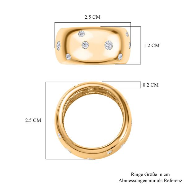 Moissanit Ring, 925 Silber 750 Gelbgold Vermeil image number 7