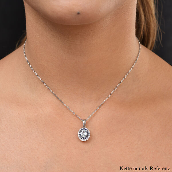 Espirito Santo Aquamarin und blauer Saphir-Anh&auml;nger mit Kette, ca. 1,40 ct image number 2