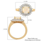 Natürlicher, äthiopischer Opal und Zirkon-Ring, 925 Silber vergoldet  ca. 1,60 ct image number 6