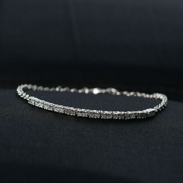 EverTrue 19cm Armband mit Diamantakzenten in Silberton image number 2