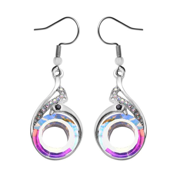 2er-Set, mehrfarbiger Kristall-Anhänger und Ohrringe image number 5