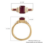 Afrikanischer Rubin (Fissure gefüllt) und Zirkon Ring 925 Silber vergoldet image number 6