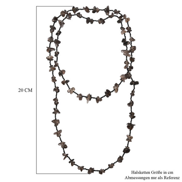 Rauchquarz und schwarze Spinell 91cm Halskette - 280 ct. image number 6