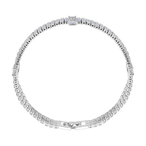Wei&szlig;er Zirkonia Armband ca. 19 cm Nickelfreies Messing 10.00 ct image number 4